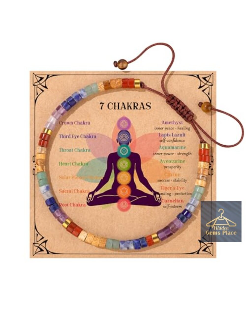 Healing Natural Stone Strand Bracelet Adjustable 7-9 Inches Chakra Gift